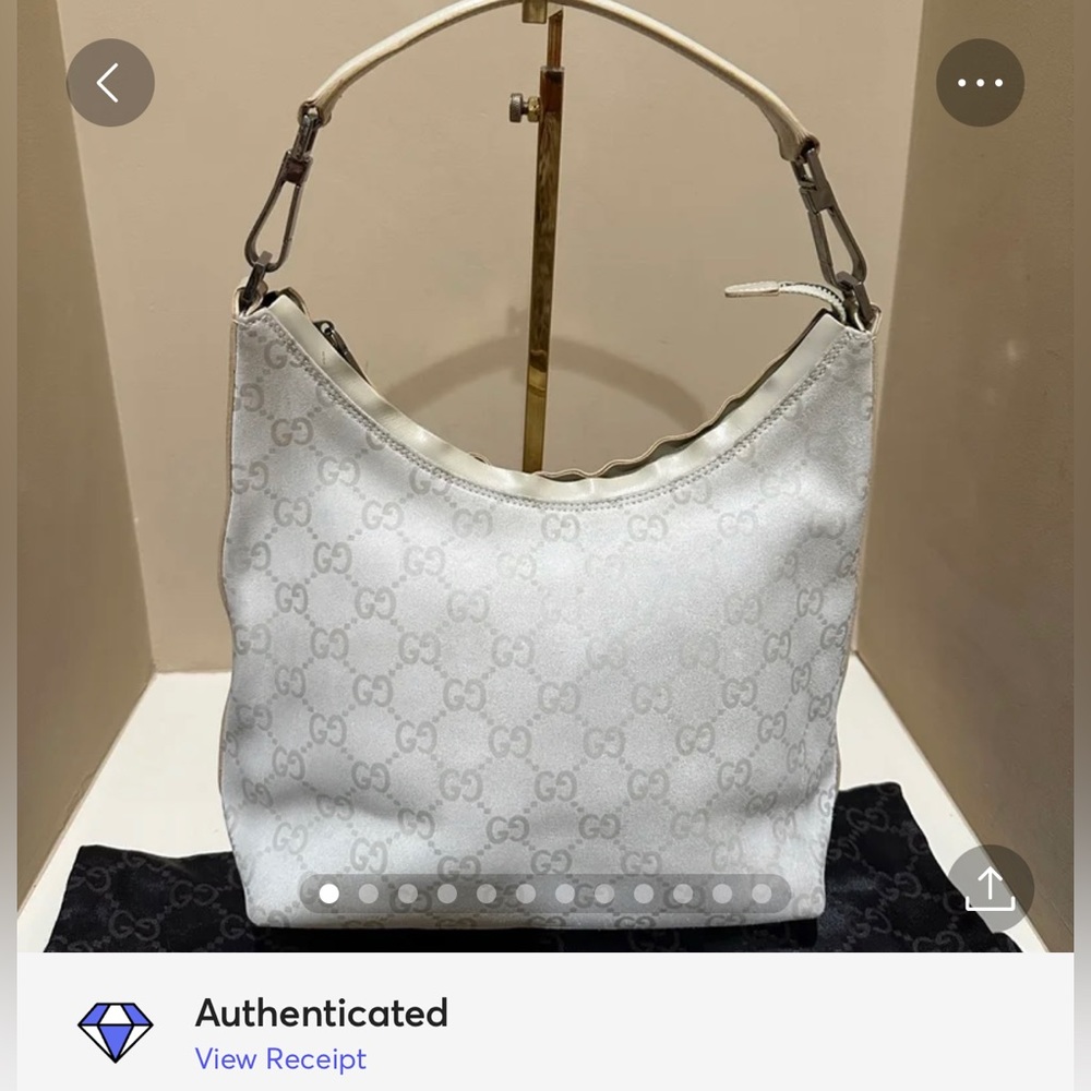 Gucci by Tom Ford Cream Suede Hobo Handbag with Leather Accent